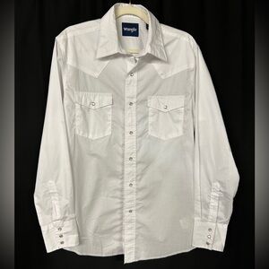 🤠 Wrangler Classic White Pearl Snap Western Shirt - Men's Size Large